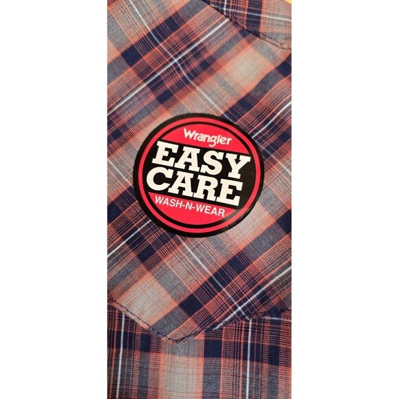 Wrangler Ranchwear Shirt Men XL Pearl Snap Plaid Western Cowboy Roping Rodeo NEW - Picture 5 of 7